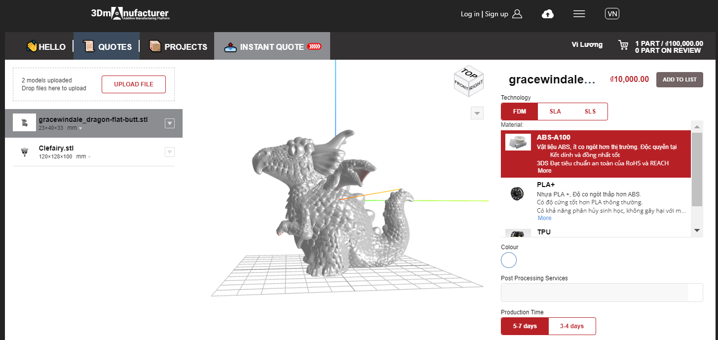 All ordering and customization of 3D printing parameters are conducted online