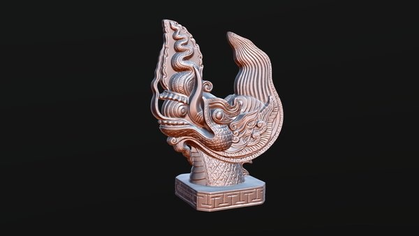 Mô hình tượng đầu rồng thời lý được in 3D một cách tinh xảo, sống động
