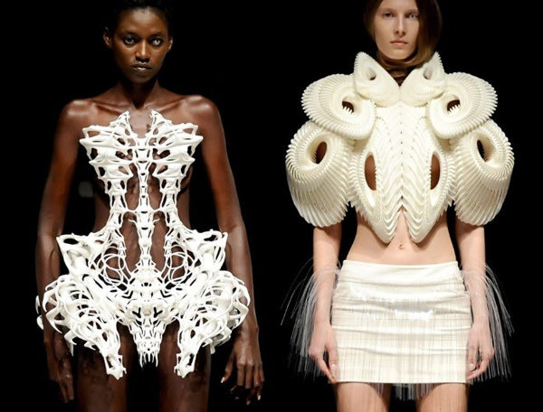The 3D-printed fashion products are designed by Iris van Herpen